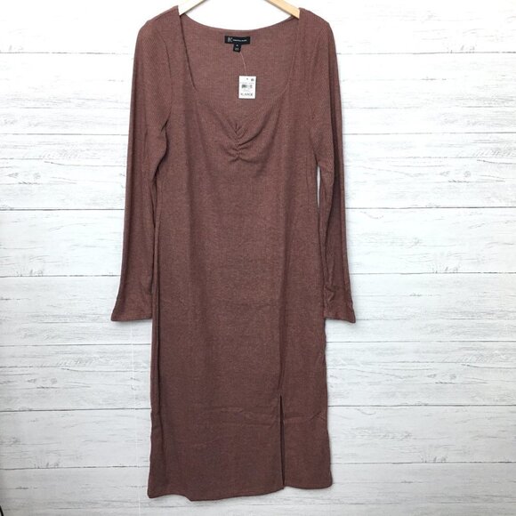 NEW INC International Concepts Burgundy Ribbed Knit Dress Long Sleeves size XL - Picture 12 of 12